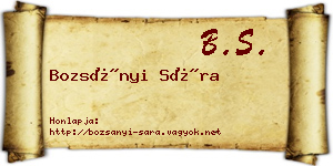 Bozsányi Sára névjegykártya