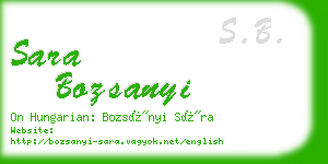 sara bozsanyi business card